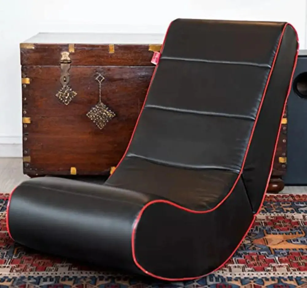 Super Comfy Foldable Floor Chair / Floor Gaming Rocker Chair (Red and Black)