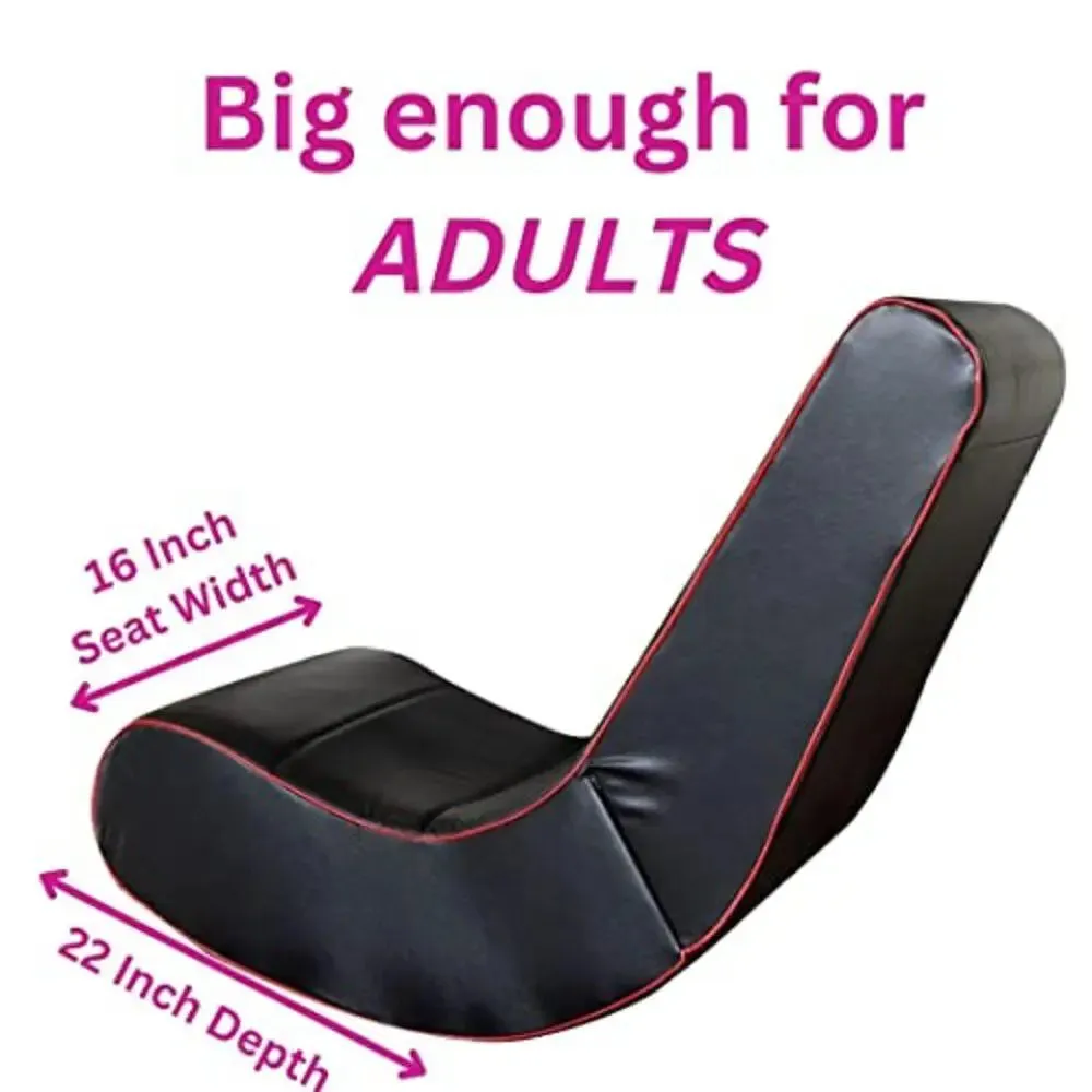 Super Comfy Foldable Floor Chair / Floor Gaming Rocker Chair (Red and Black)