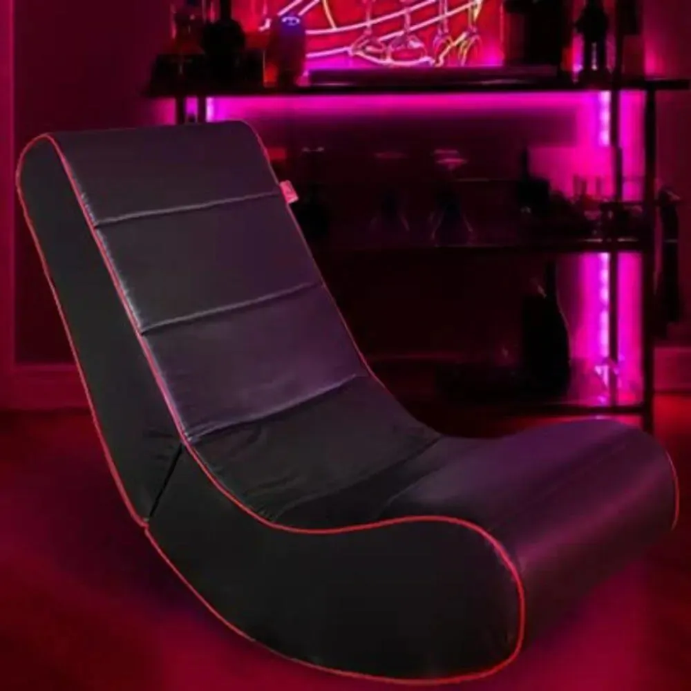 Super Comfy Foldable Floor Chair / Floor Gaming Rocker Chair (Red and Black)