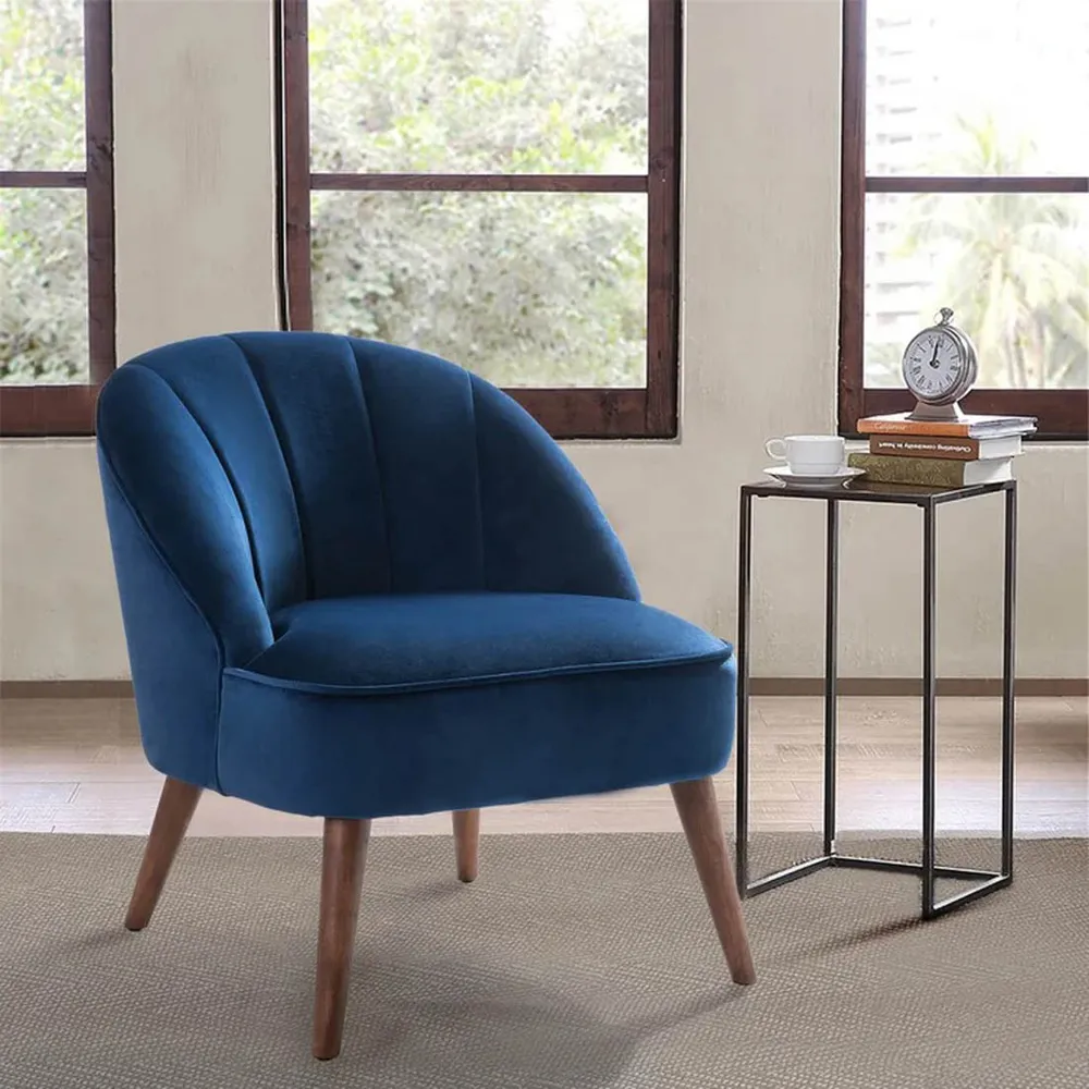 Super Cushiony Thick Blue Lounge Chair Single Piece