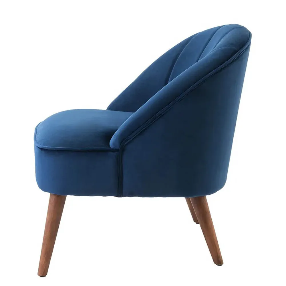 Super Cushiony Thick Blue Lounge Chair Single Piece