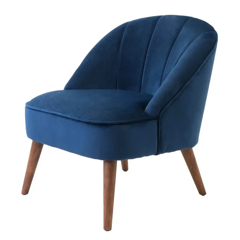 Super Cushiony Thick Blue Lounge Chair Single Piece
