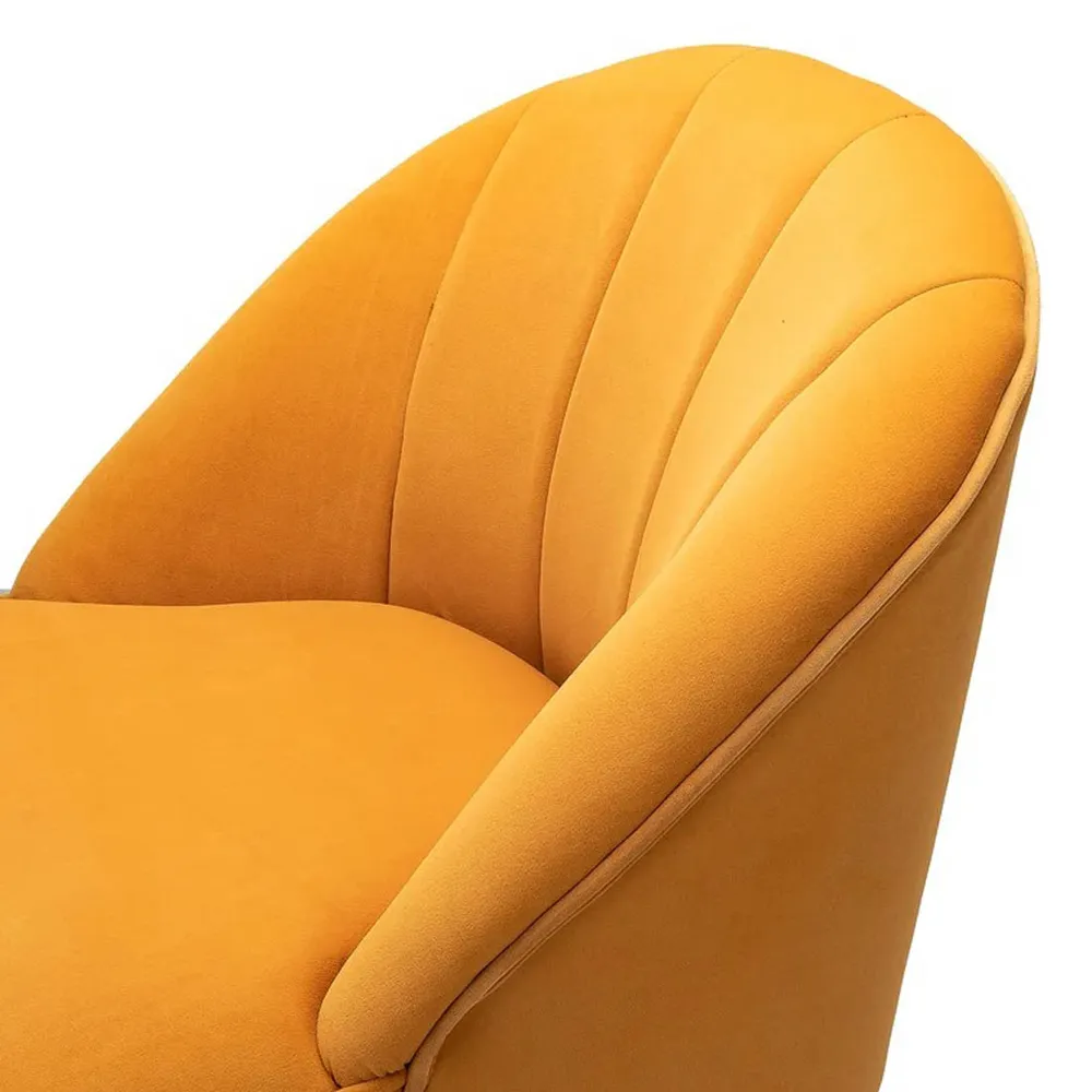 Super Cushiony Thick Yellow Lounge Chair Single Piece