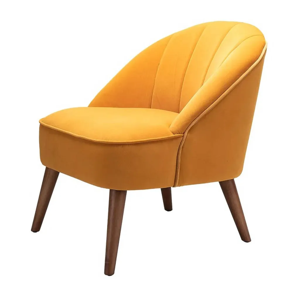 Super Cushiony Thick Yellow Lounge Chair Single Piece