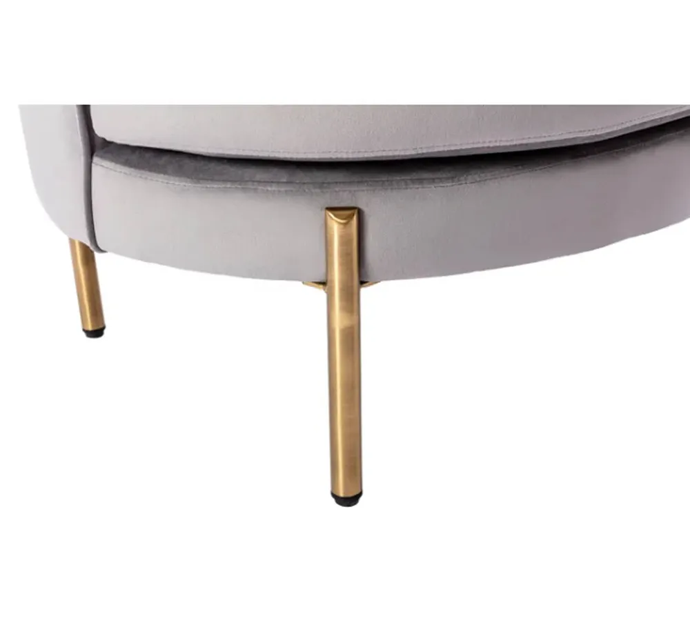 Super Padded Comfy Grey Velvet Lounge Chair Single Piece