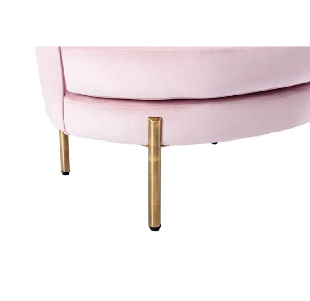 Super Padded Comfy Pink Velvet Lounge Chair Single Piece