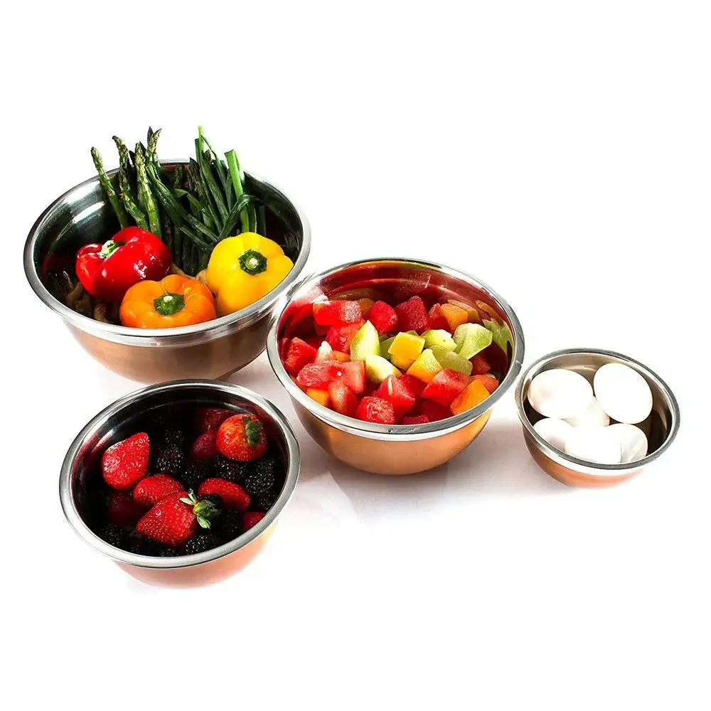 Super Resistance Stainless Steel Copper German Bowl Set Of 2