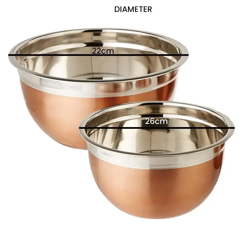 Super Resistance Stainless Steel Copper German Bowl Set Of 2