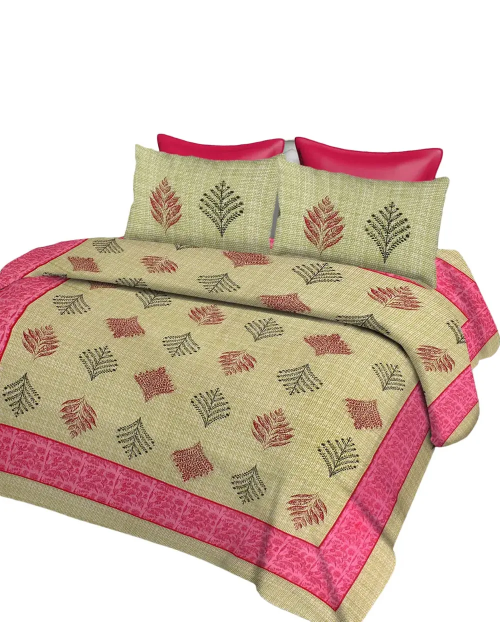 Super Soft 144 TC Cotton Double Bedsheet with Pillow Covers