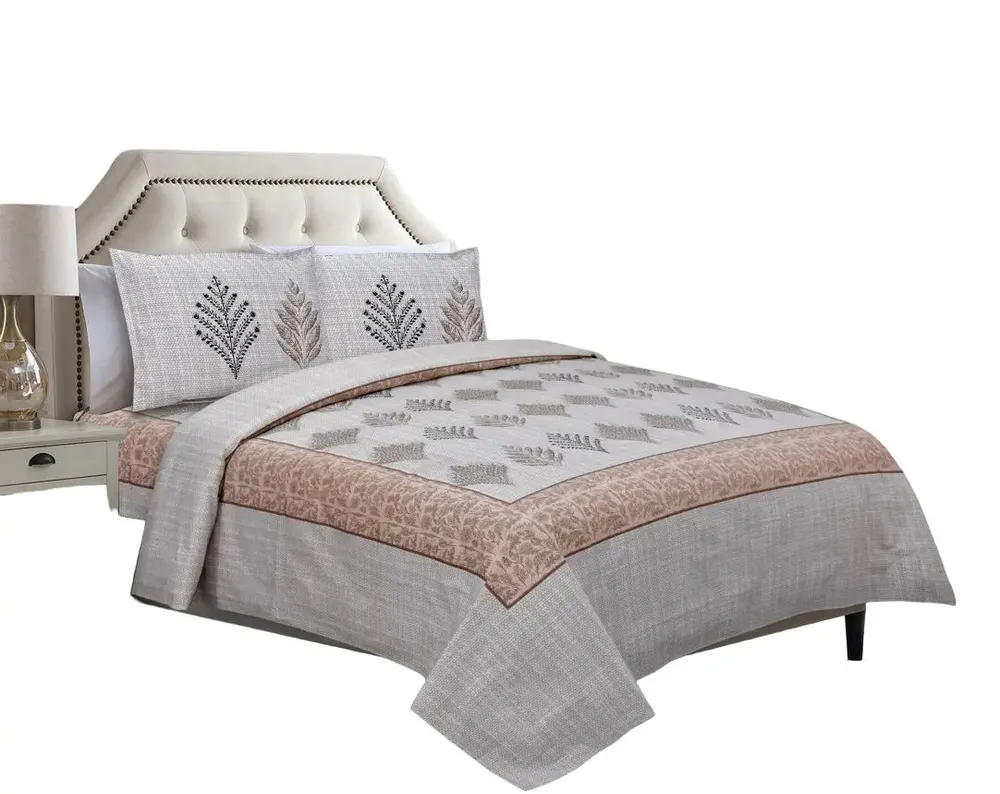 Super Soft & Breathable 144 TC Cotton Double Bedsheet with Pillow Covers