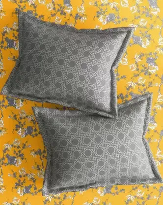 Superior-quality Floral Printed Magnum Cotton King Size Bedsheet with 2 Pillow Covers - 300 Thread Count (Yellow)