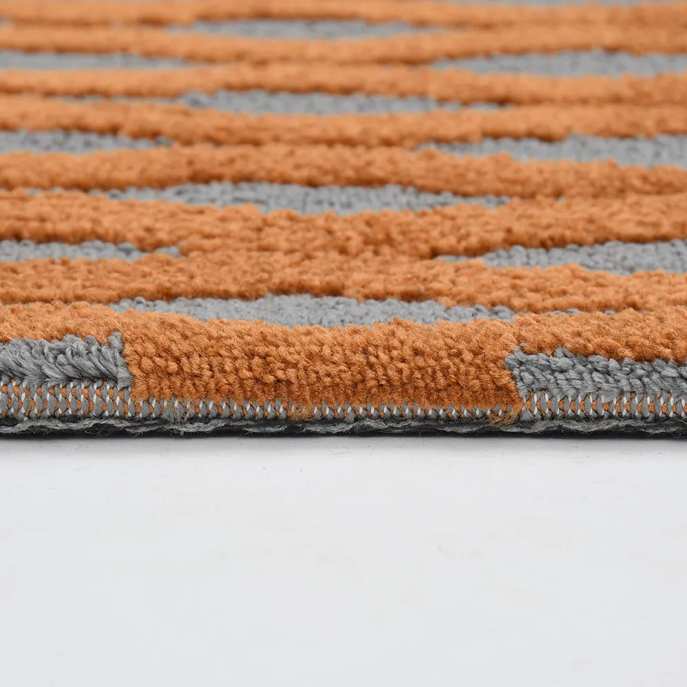 Superior-quality Gold and Grey Abstract Print Polyester Carpet 2X5