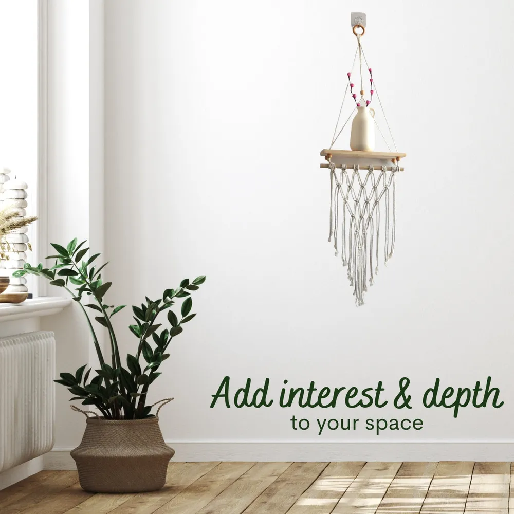 Superior-quality Knotted Macrame Wall Hanging Shelf