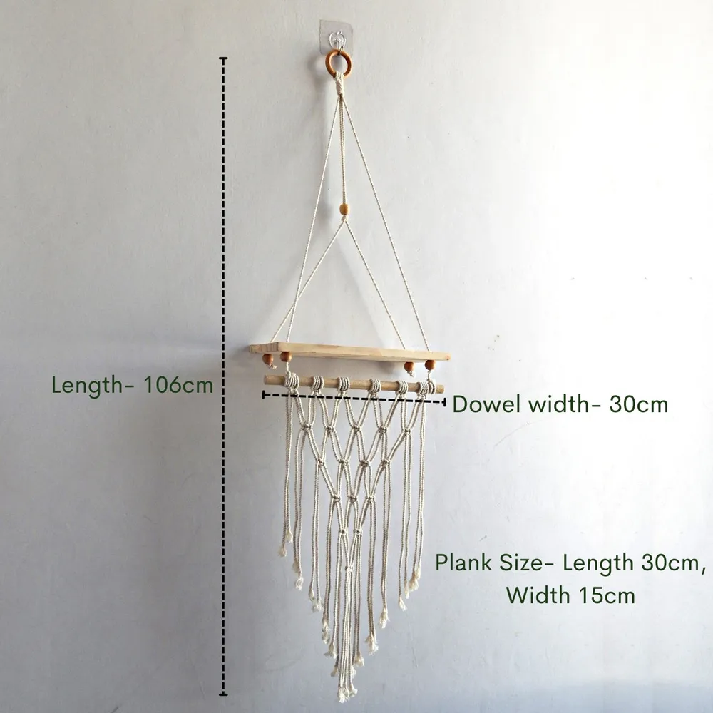 Superior-quality Knotted Macrame Wall Hanging Shelf