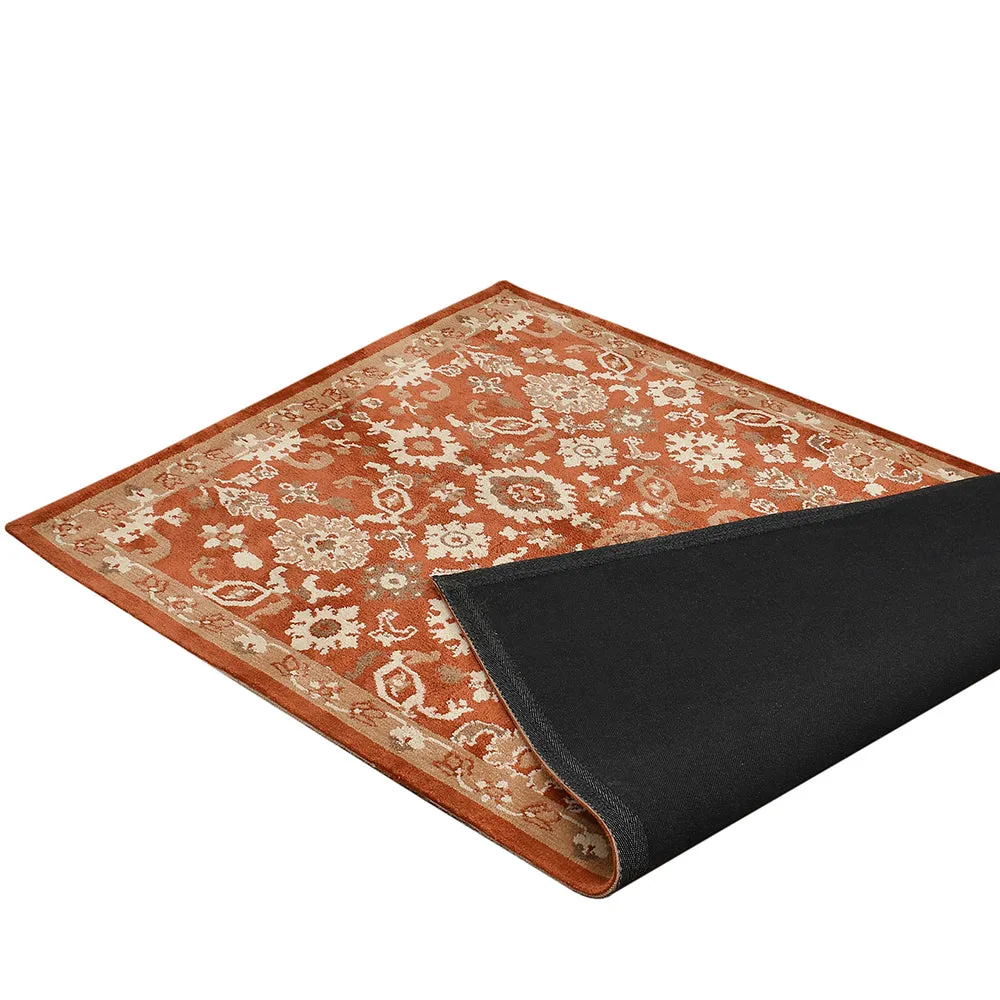 Superior-quality Orange and Beige Traditional Print Polyester Carpet for Living Room 2X5