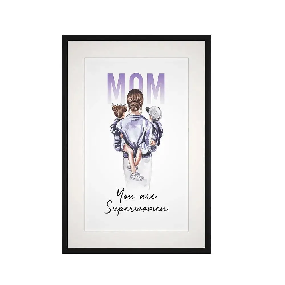 Superwoman Mother's Day Framed Wall Art / Gift for Mom