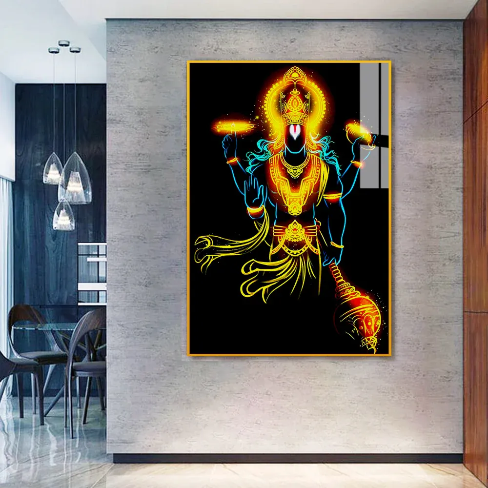 Supreme of Harmony Lord Vishnu Acrylic Wall Painting Regular