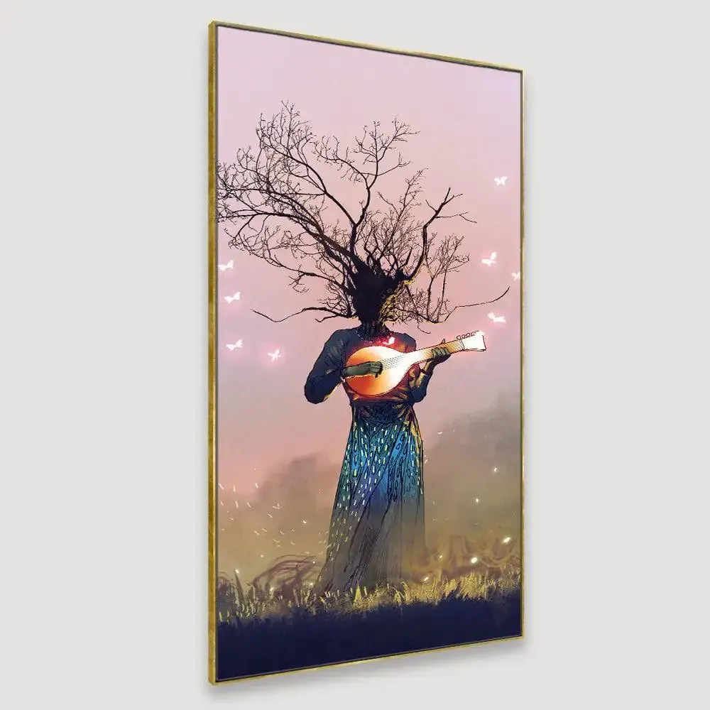 Surreal Music of Trees Canvas Wall Painting With Frame