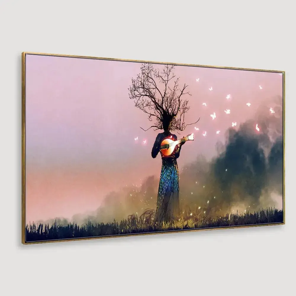Surreal Music of Trees Wall Painting With Frame