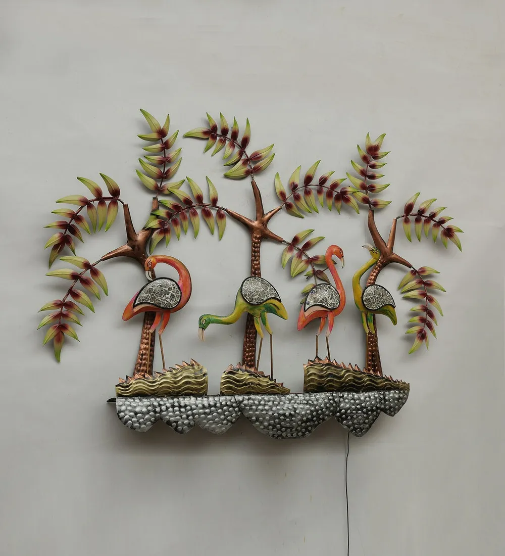 Swan Designer Tropical Touch LED Metal Wall Decor