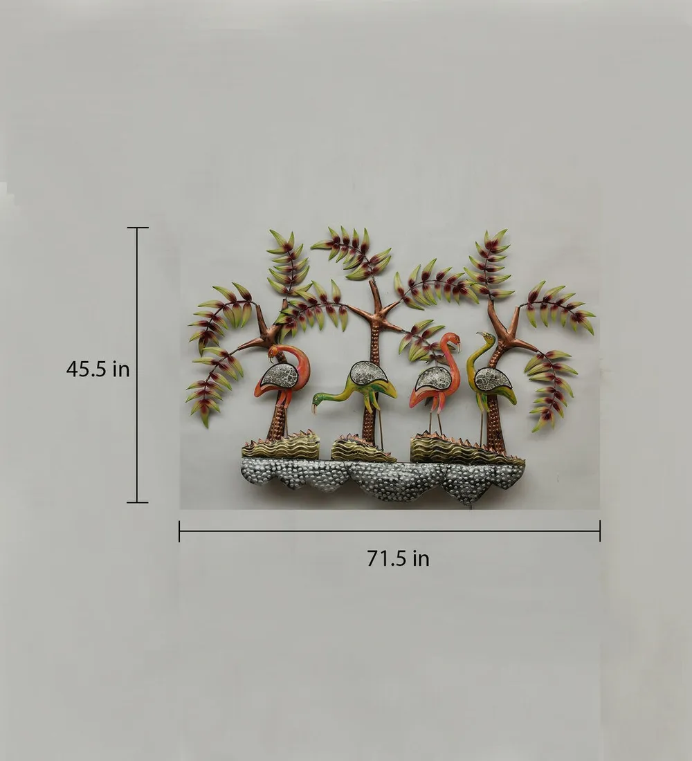 Swan Designer Tropical Touch LED Metal Wall Decor