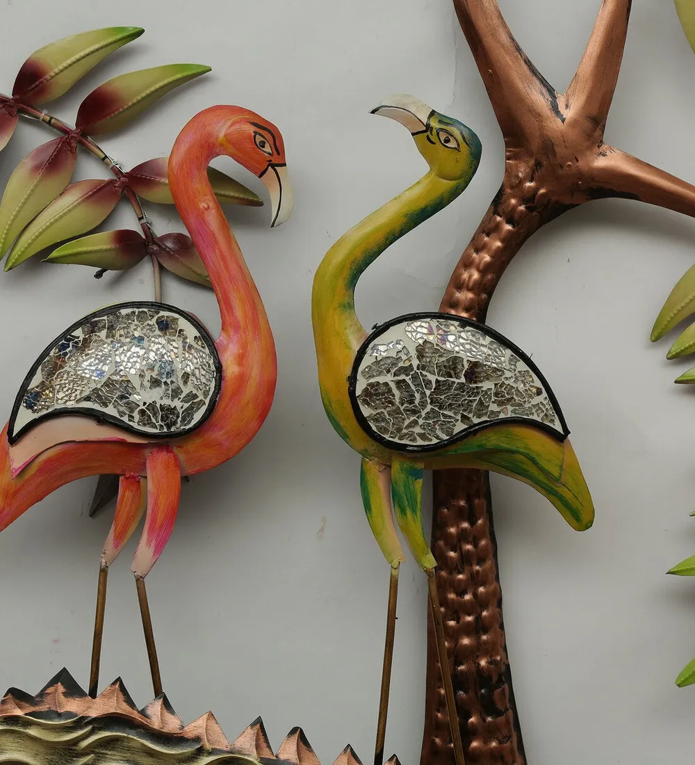 Swan Designer Tropical Touch LED Metal Wall Decor