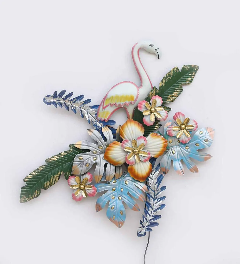 Swan On Wild Flowers Decorative Metal Wall Decor