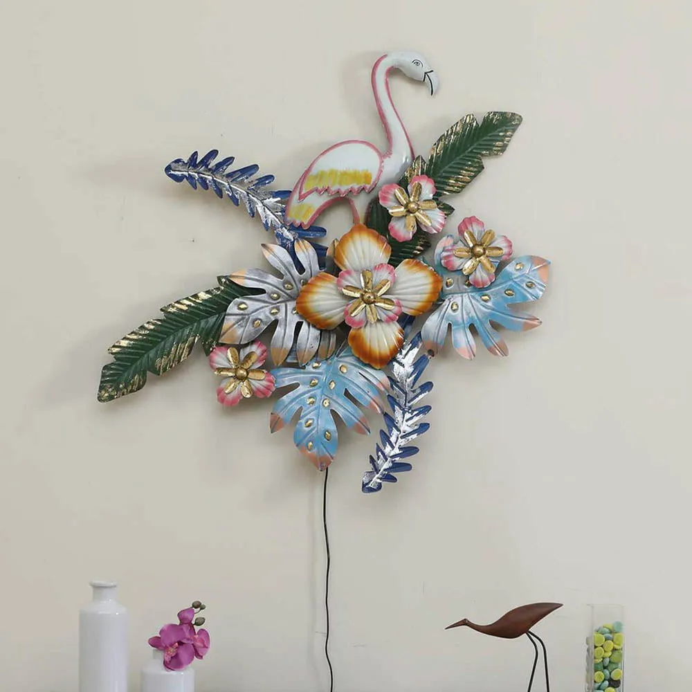 Swan On Wild Flowers Decorative Metal Wall Decor