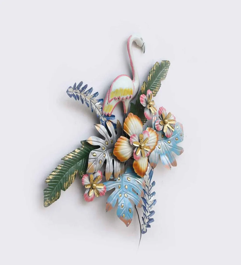 Swan On Wild Flowers Decorative Metal Wall Decor