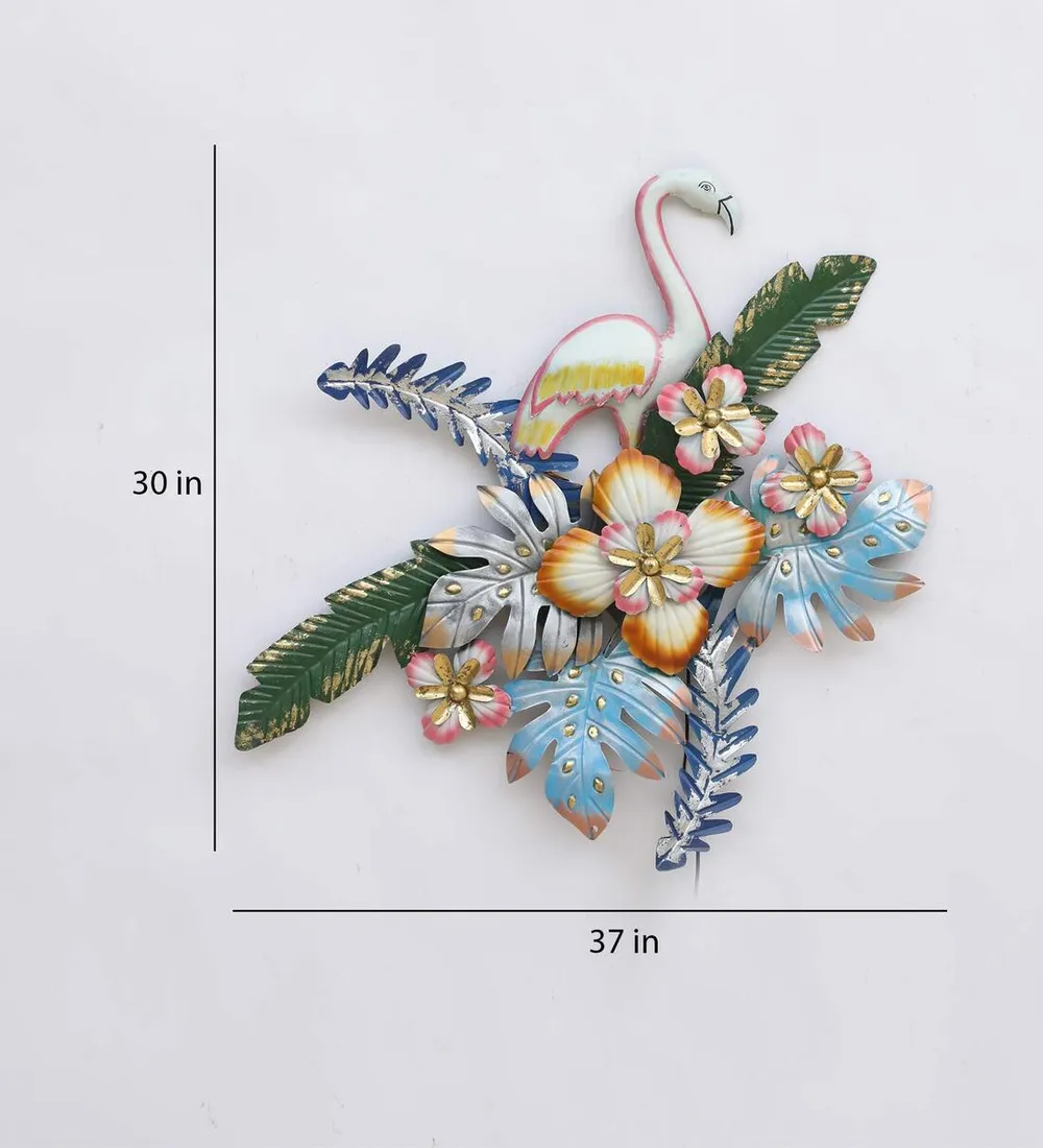 Swan On Wild Flowers Decorative Metal Wall Decor