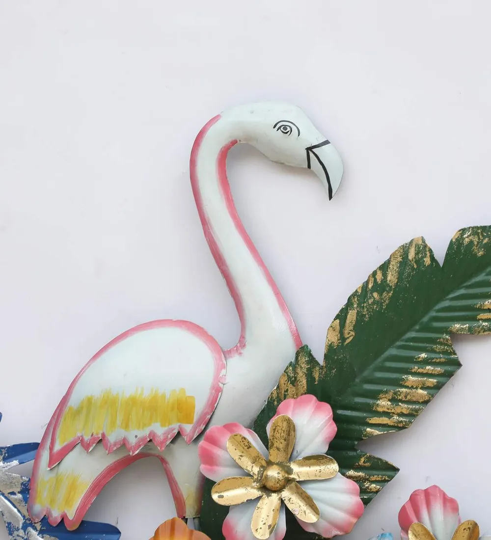 Swan On Wild Flowers Decorative Metal Wall Decor