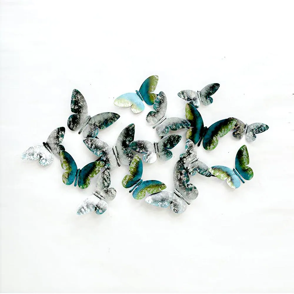 Swarm of Golden Butterflies Metal Wall Decor