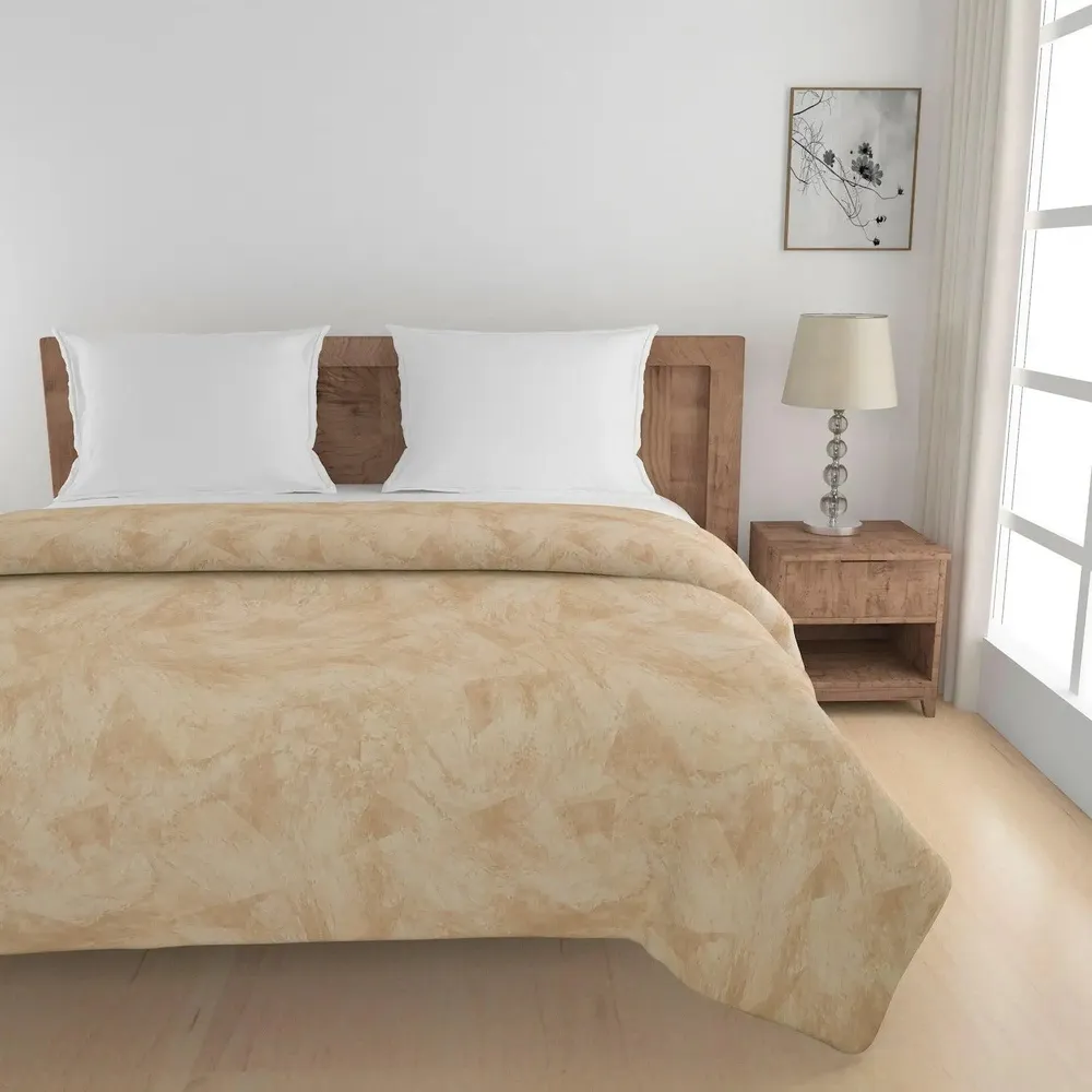 Swayam Abstract Design 150 GSM Pure Cotton Double Size AC Comforter , Beige
