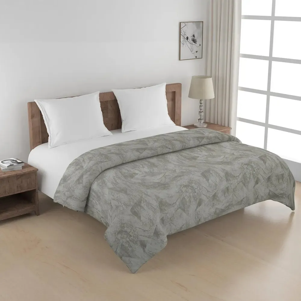 Swayam Abstract Design 150 GSM Pure Cotton Double Size AC Comforter , Grey