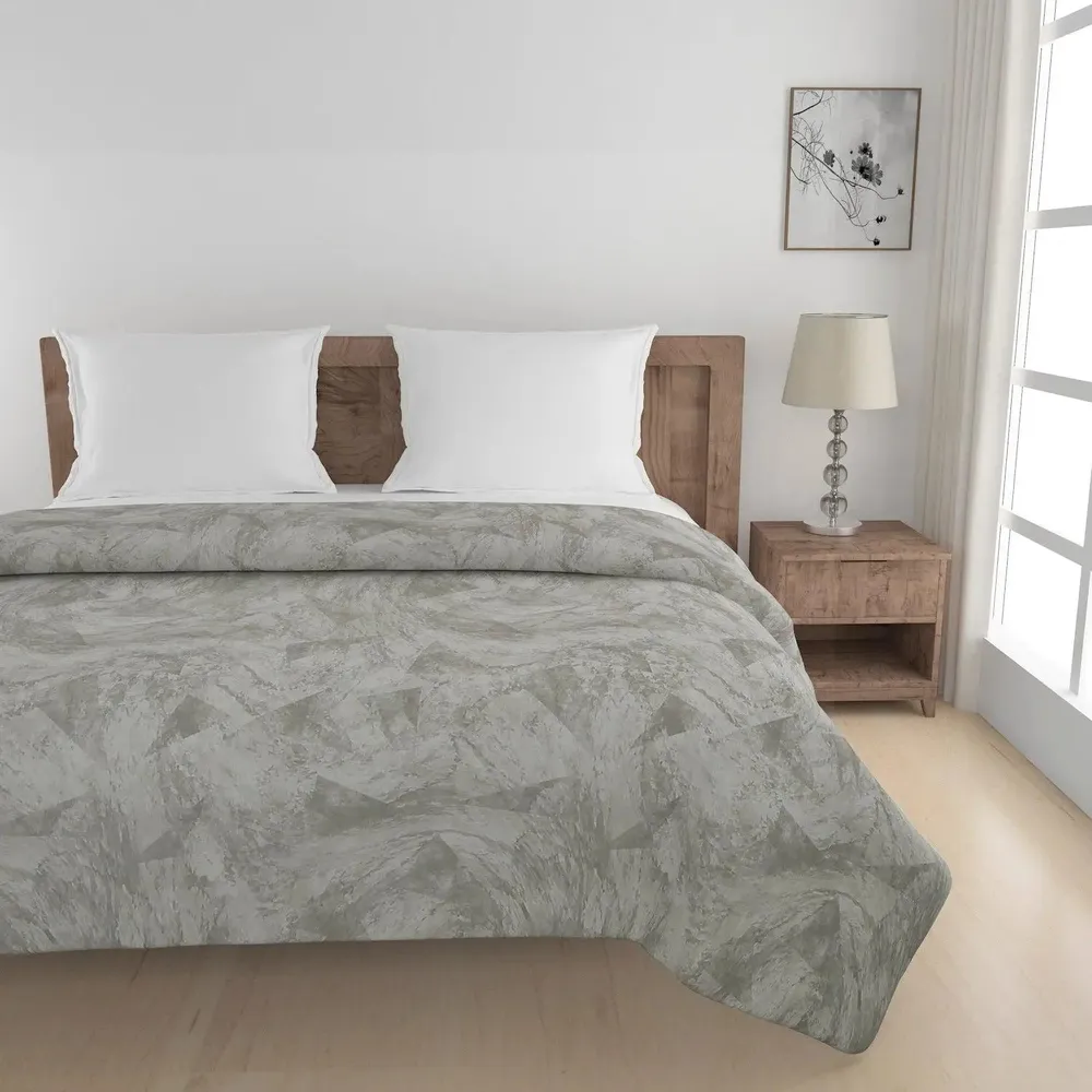 Swayam Abstract Design 150 GSM Pure Cotton Double Size AC Comforter , Grey