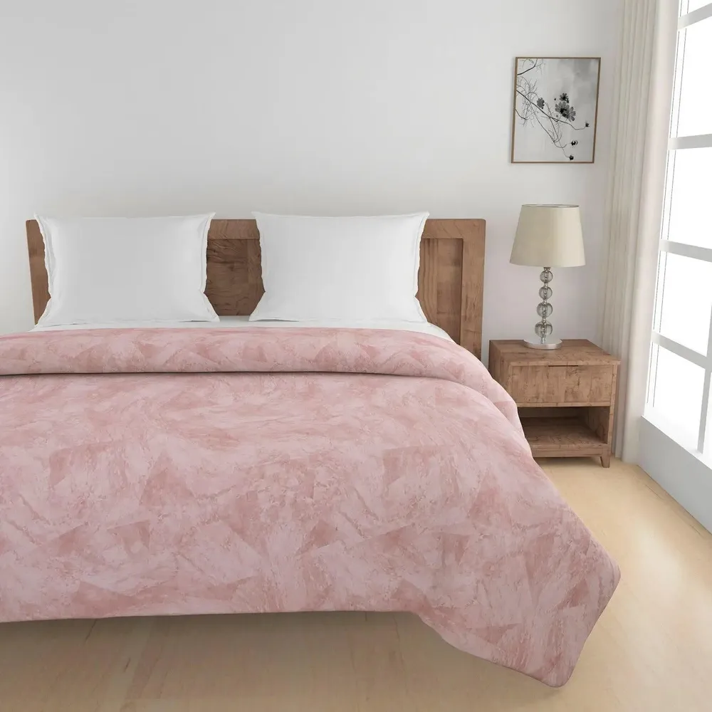 Swayam Abstract Design 150 GSM Pure Cotton Double Size AC Comforter , Pink and Pink