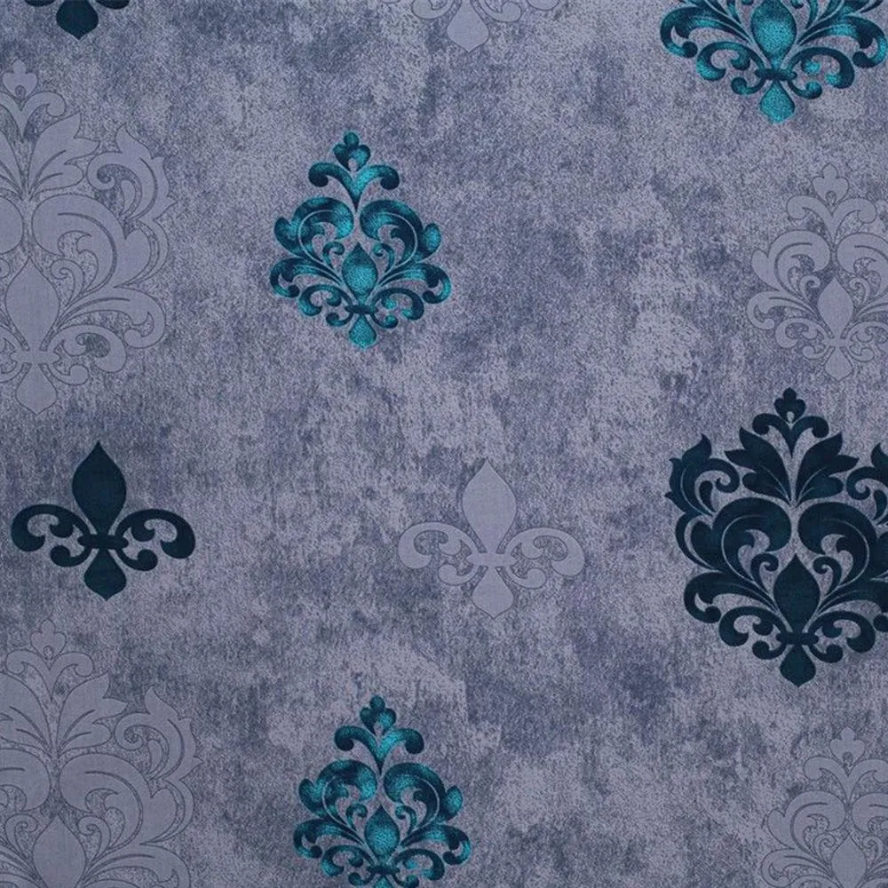 Swayam Aegean Block Print Zinnia Fitted Double Bedsheet