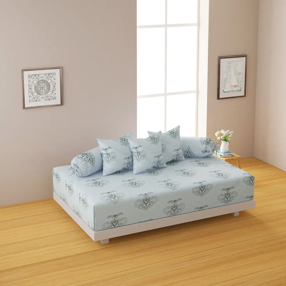 Swayam Ananda 100% Pure Cotton Green Ethnic Motif Diwan Set, Pack of 6