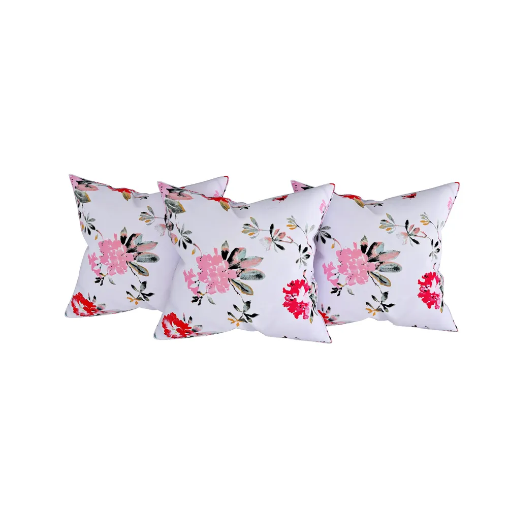 Swayam Ananda 100% Pure Cotton Pink& White Blooming Floral Print Diwan Set, Pack of 6
