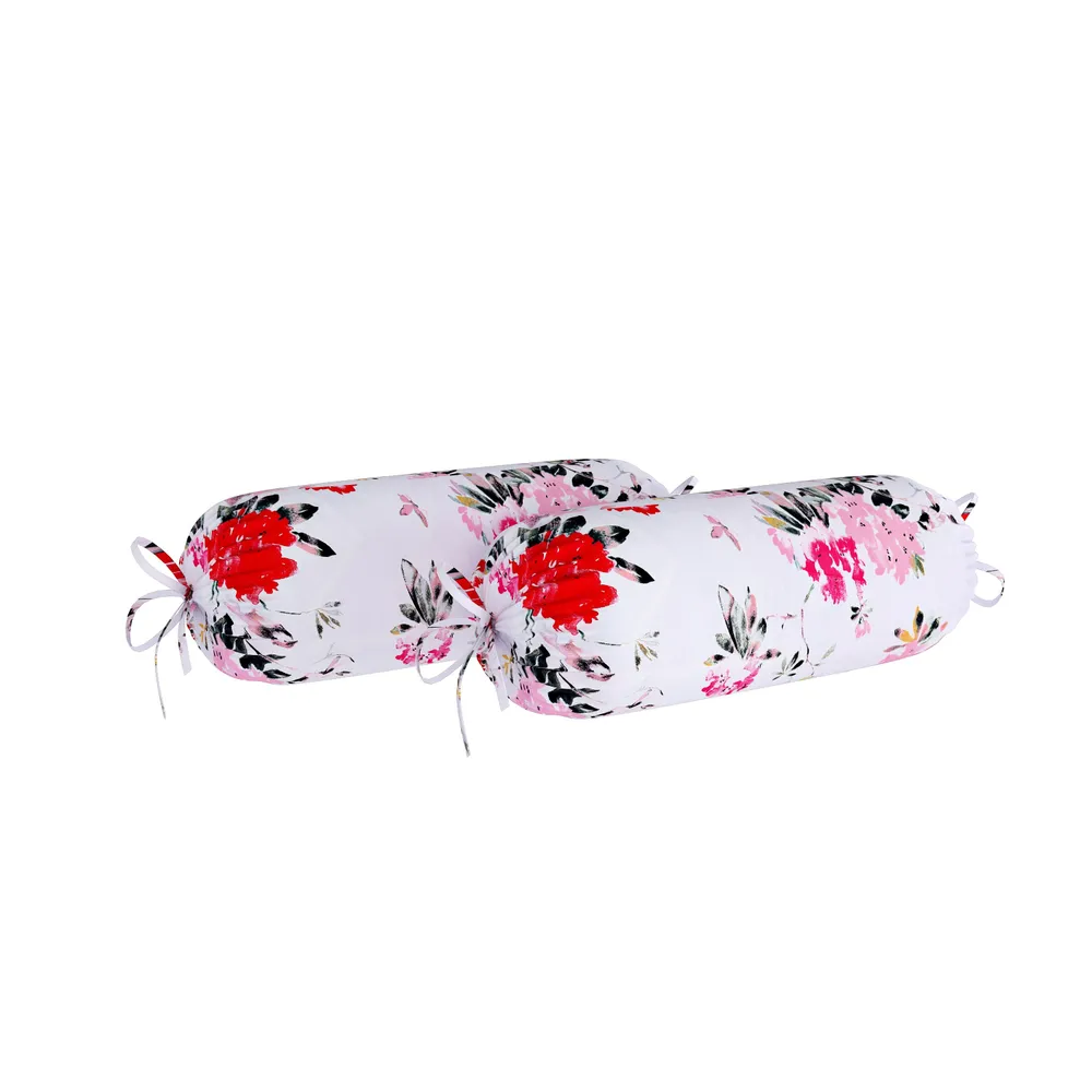 Swayam Ananda 100% Pure Cotton Pink& White Blooming Floral Print Diwan Set, Pack of 6