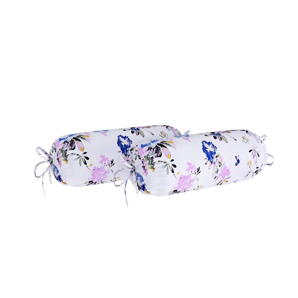 Swayam Ananda 100%Pure Cotton Purple& White Blooming Floral Print Diwan Set, Pack of 6