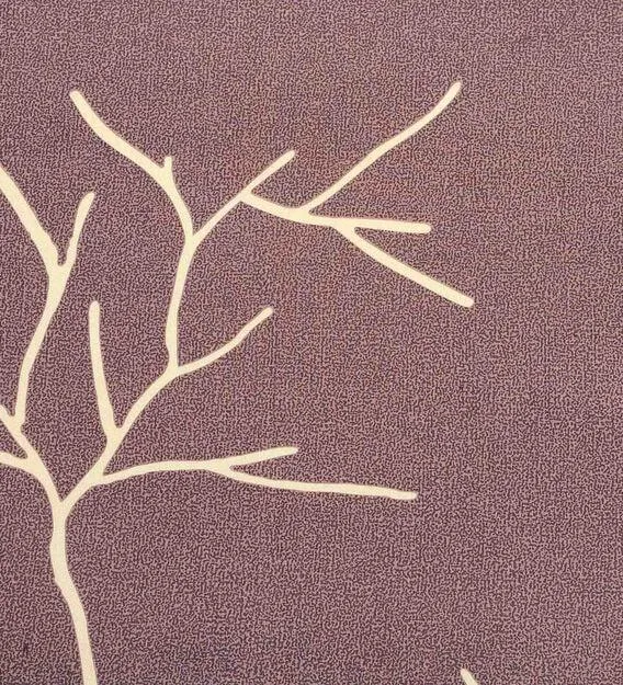 Swayam Ananda Choco & Peach Abstract Cotton Fitted Double Bedsheet