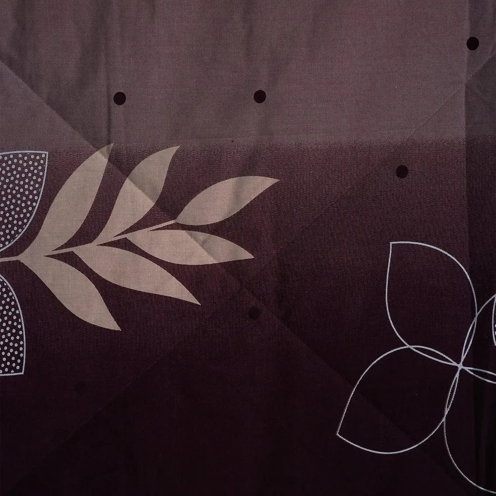 Swayam Artistic Floral Print Brown & Black Double Bed Winter Quilt