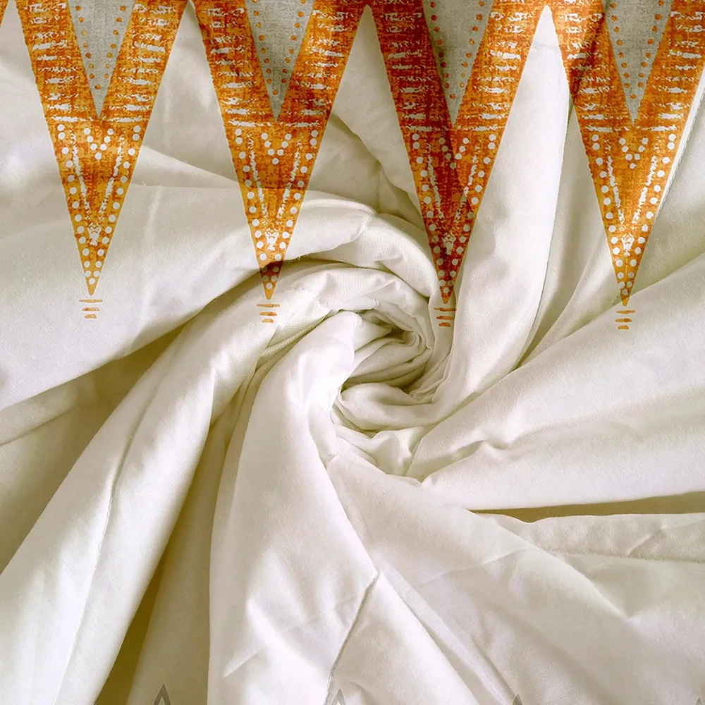 Swayam Aztec Beige & Grey Blended Cotton Double Bed Comforter