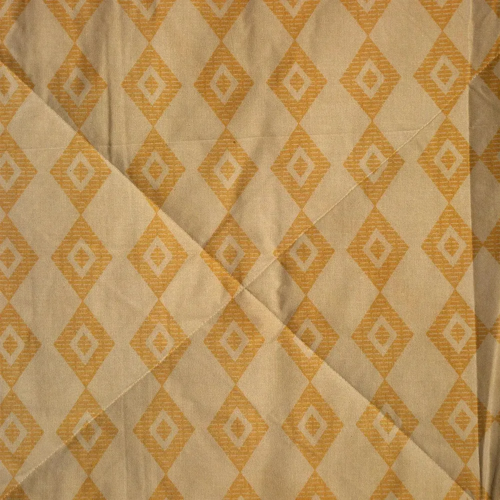 Swayam Beige & Brown Diamond Pattern Double Bed Winter Quilt