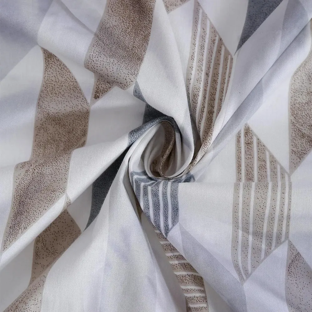 Swayam Beige & Grey Geometric Double Bed Winter Quilt