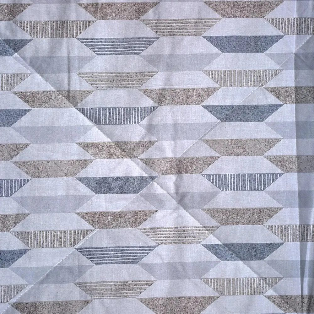 Swayam Beige & Grey Geometric Double Bed Winter Quilt
