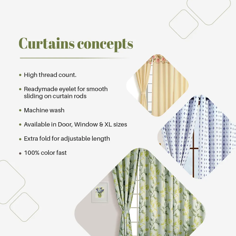 Swayam Beige Paisley J&B Blackout Eyelet Door Curtain Long Door Curtains (9 x 4 Ft)