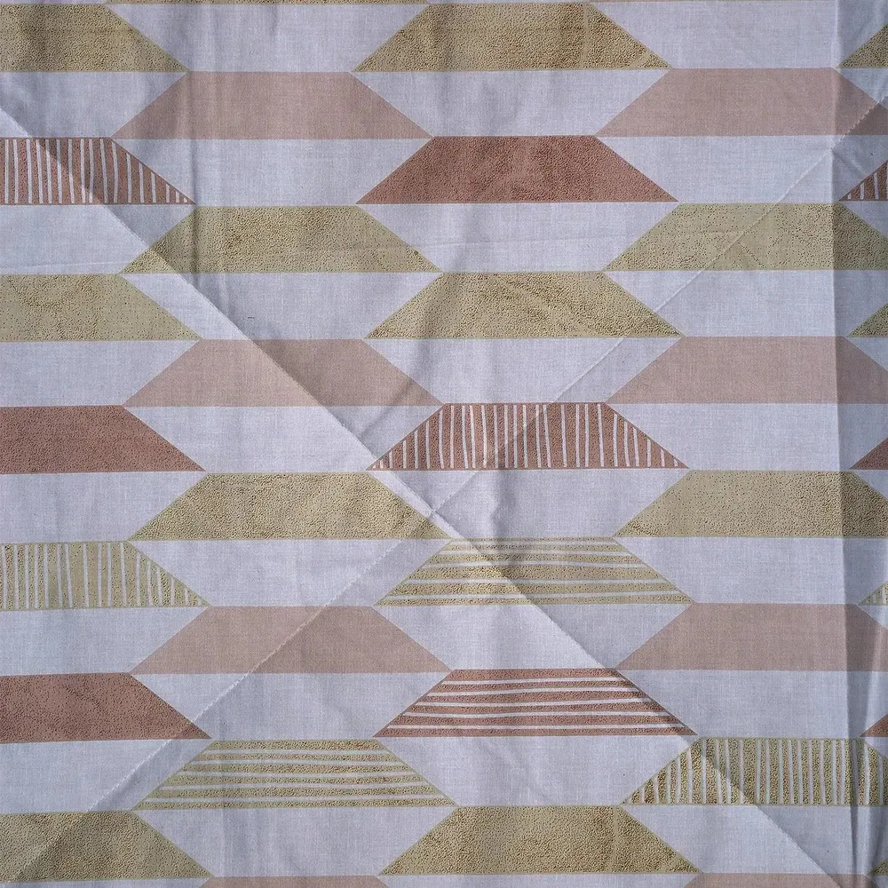 Swayam Beige & Yellow Geometric Aesthetics Double Bed Winter Quilt