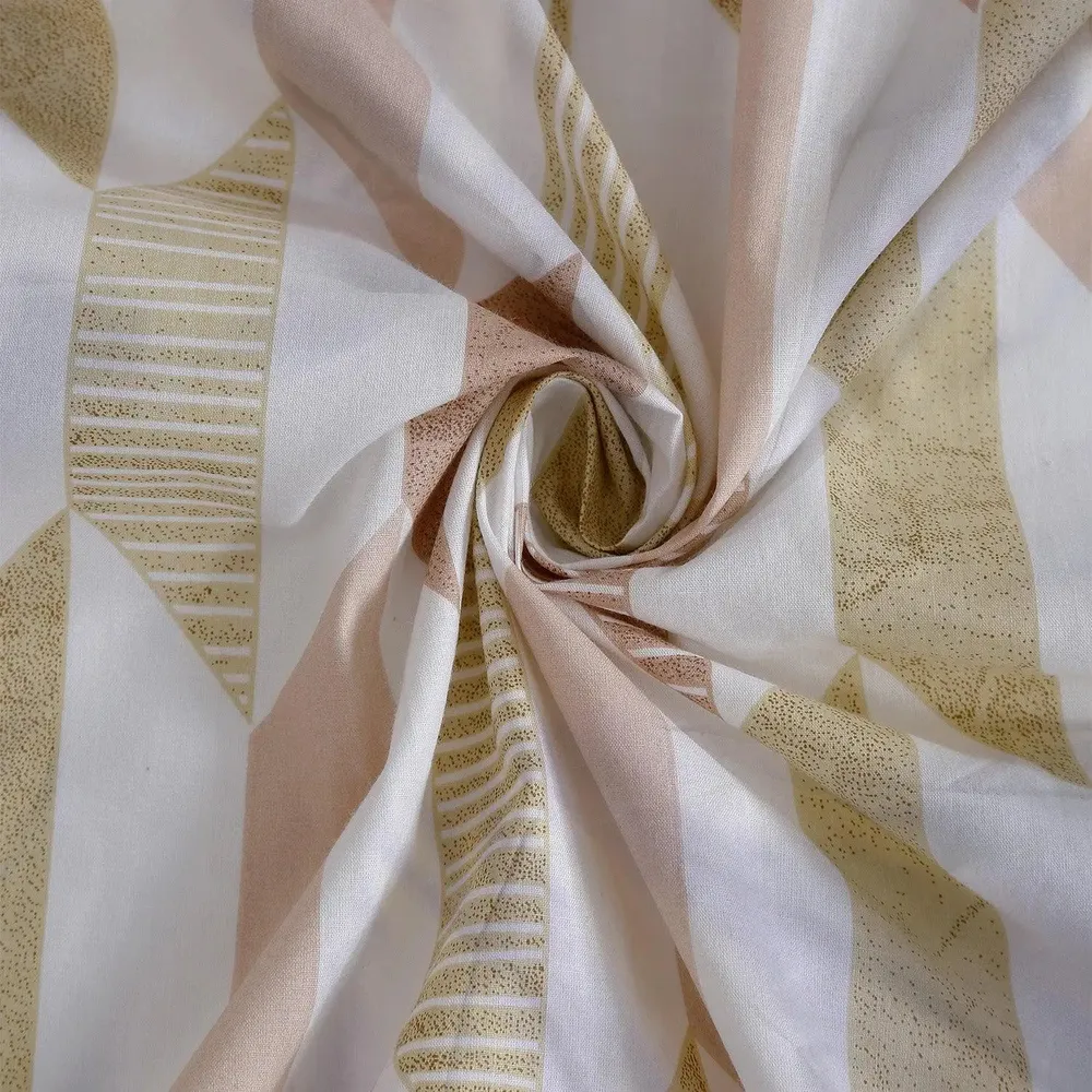 Swayam Beige & Yellow Geometric Aesthetics Double Bed Winter Quilt